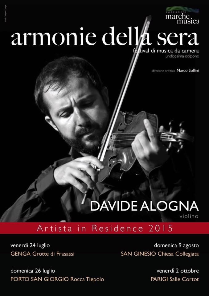 Alogna "Artista in Residence 2015" di Armonie della Sera